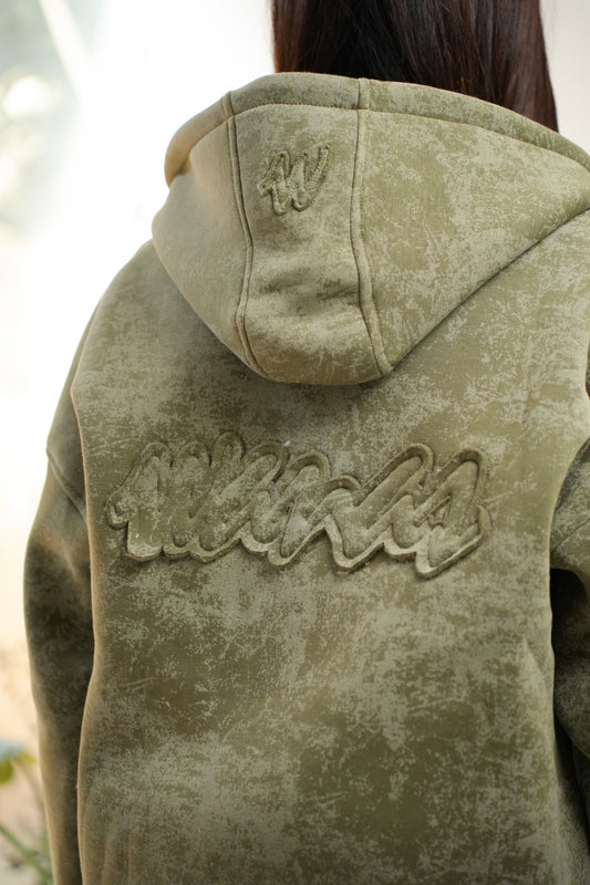 WANAS OLIVE ZIP-HOODIE