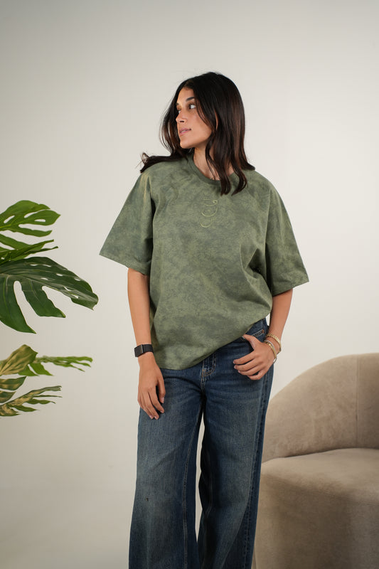 BOXY WNS OLIVE TEE