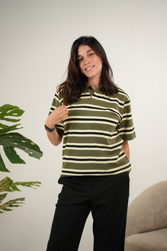 OLIVE KNITTED POLO
