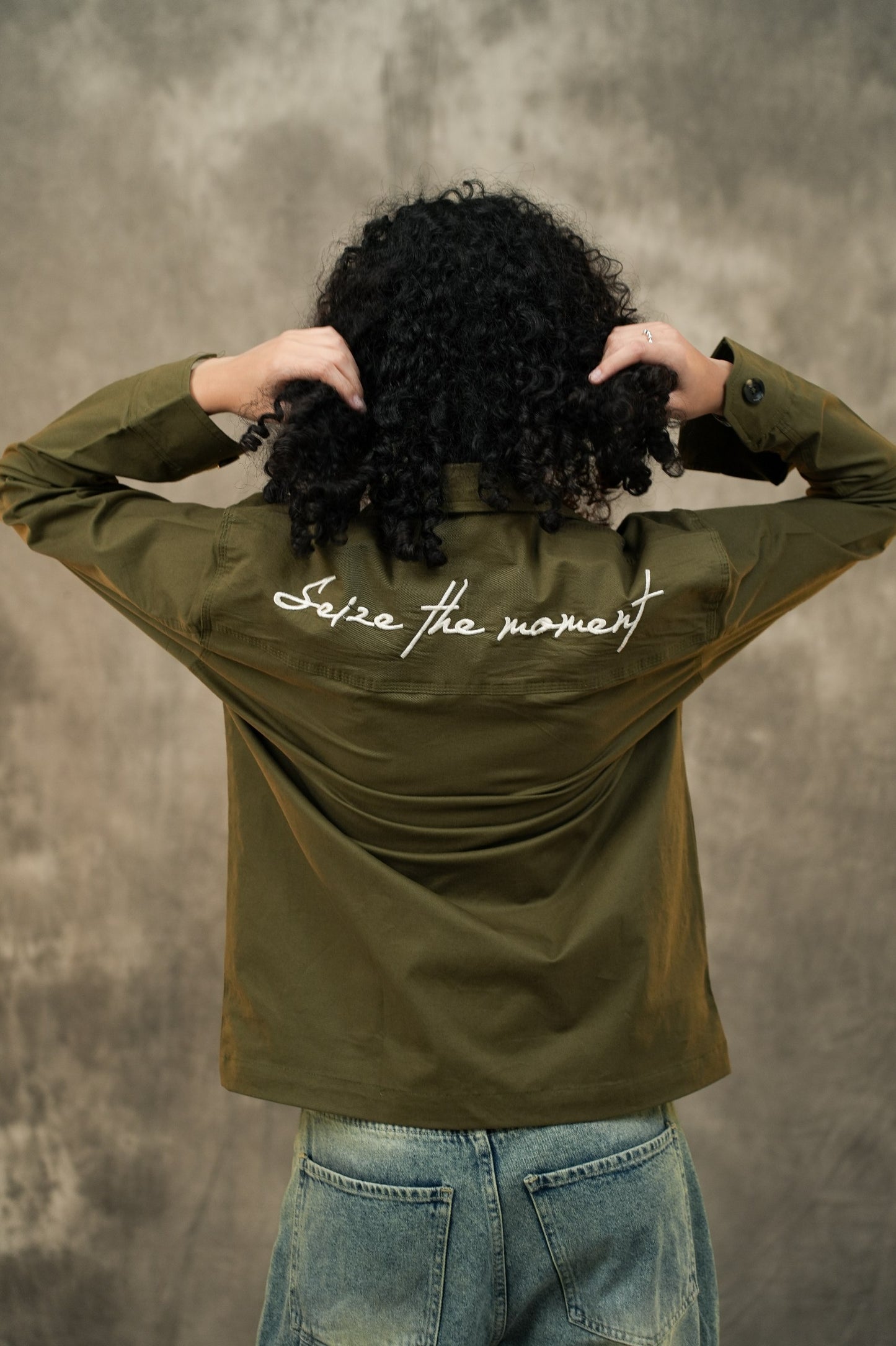 OLIVE WORKER JACKET