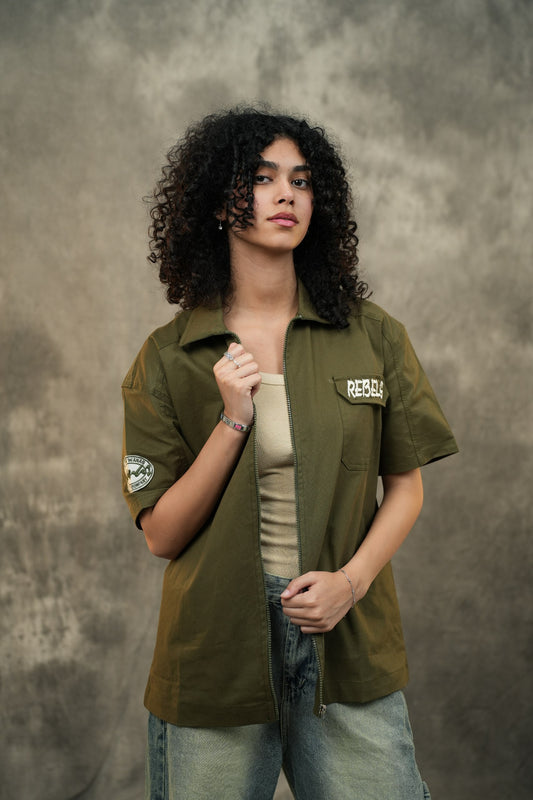 OLIVE WORKER JACKET