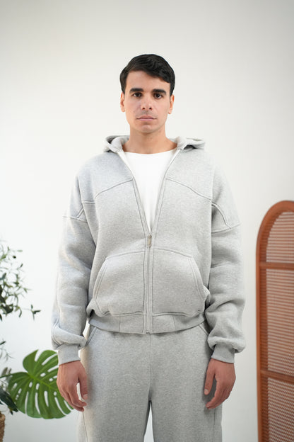 WANAS GREY ZIP-HOODIE