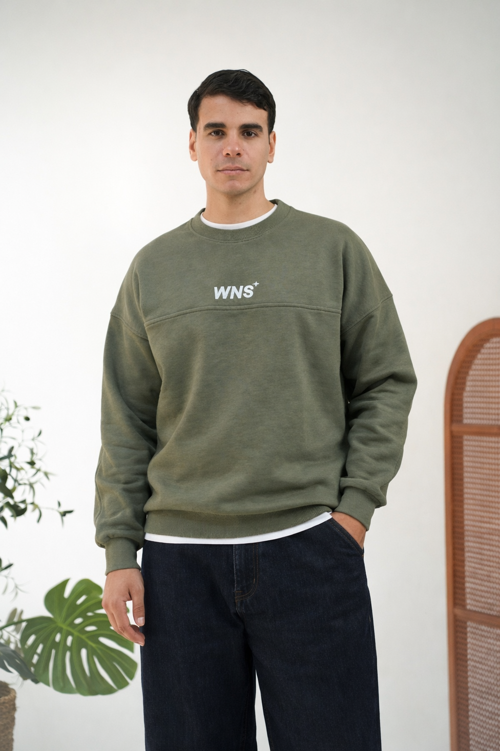 WANAS OLIVE CREWNECK