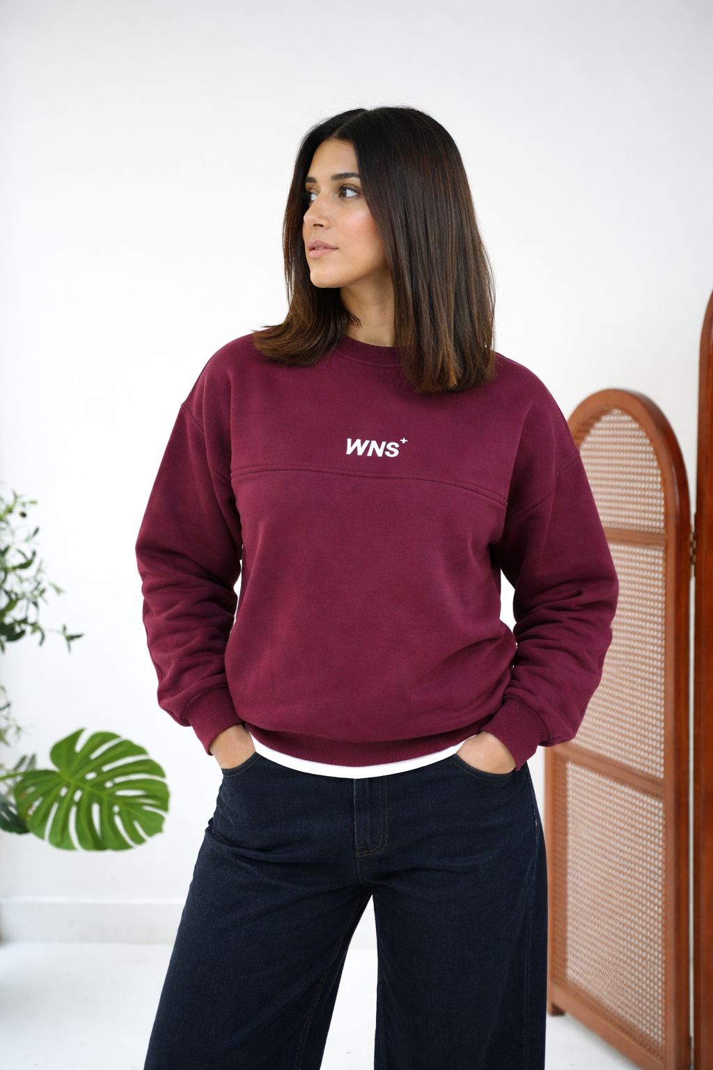WANAS BURGANDY CREWNECK