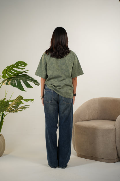 BOXY WNS OLIVE TEE