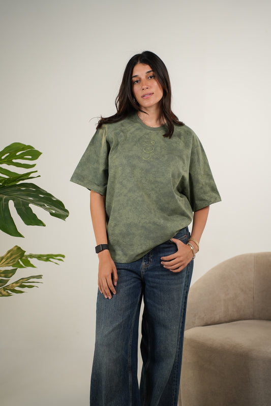 BOXY WNS OLIVE TEE