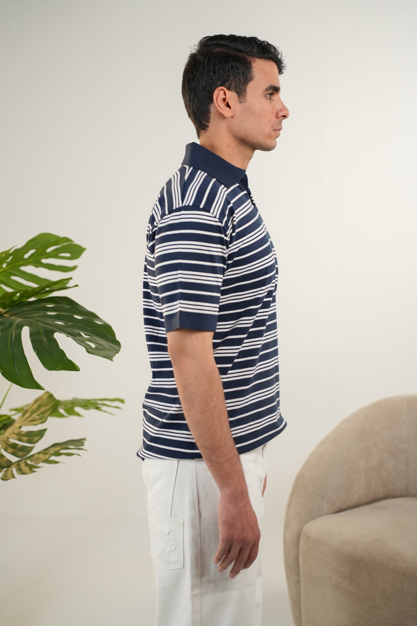 NAVY KNITTED POLO