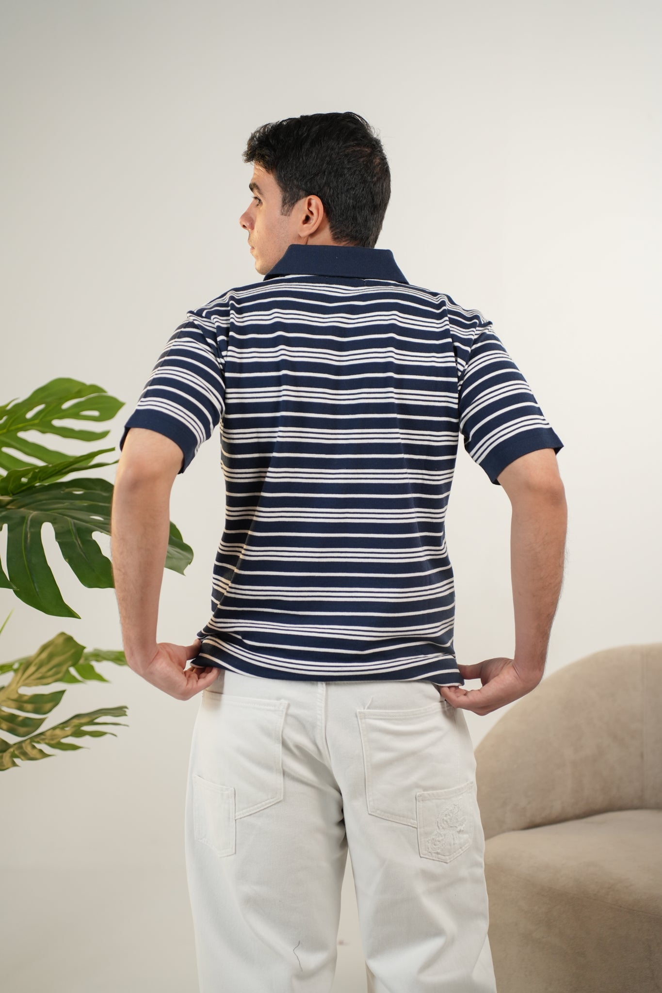 NAVY KNITTED POLO