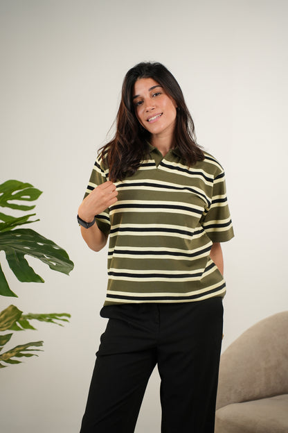 OLIVE KNITTED POLO