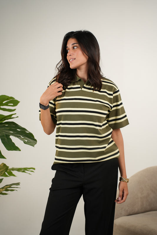 OLIVE KNITTED POLO