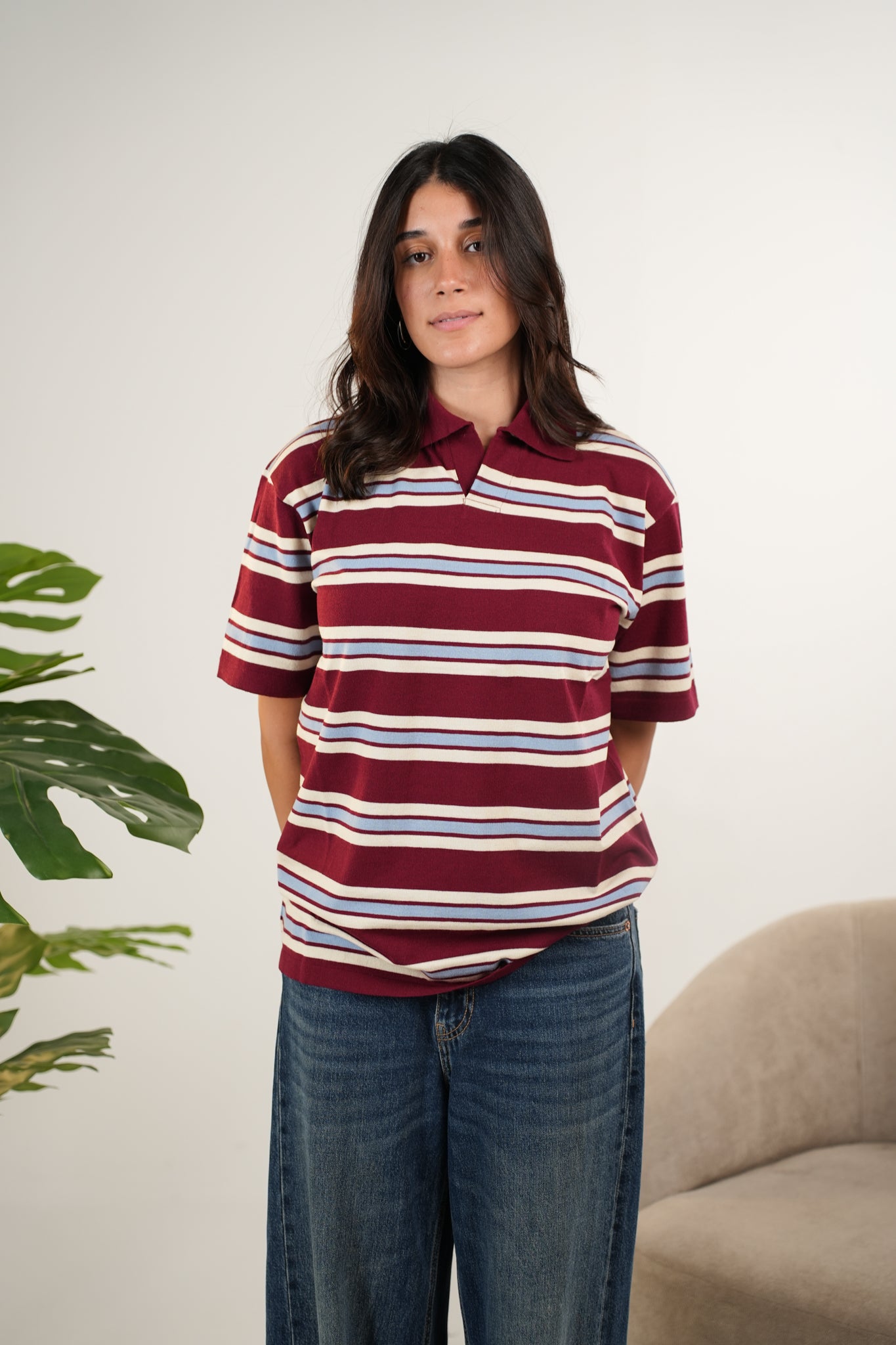 BURGANDY KNITTED POLO