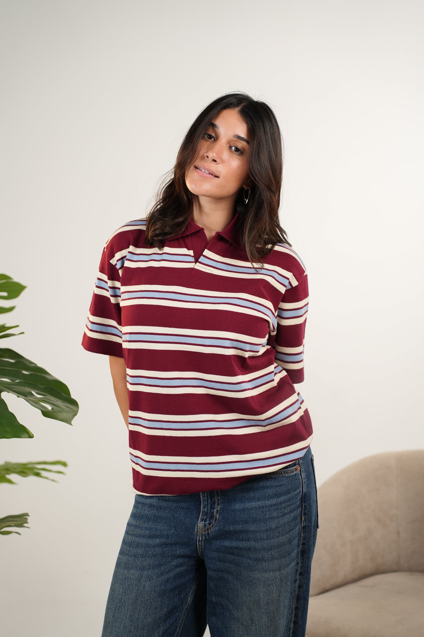 BURGANDY KNITTED POLO