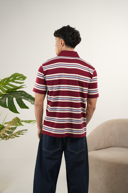 BURGANDY KNITTED POLO
