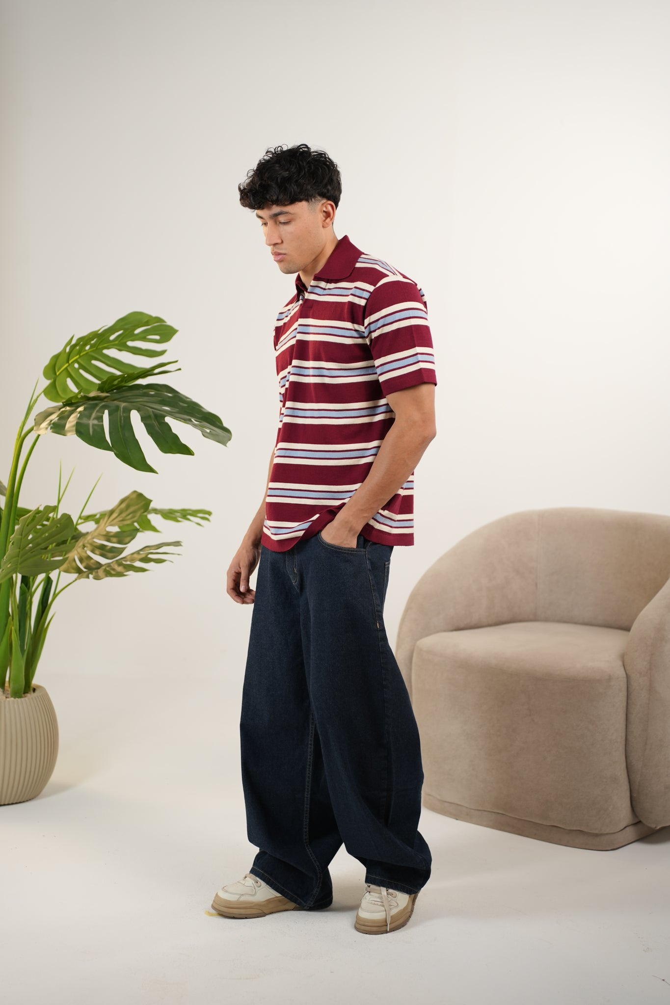 BURGANDY KNITTED POLO