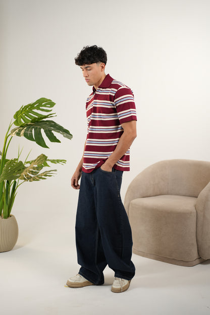 BURGANDY KNITTED POLO