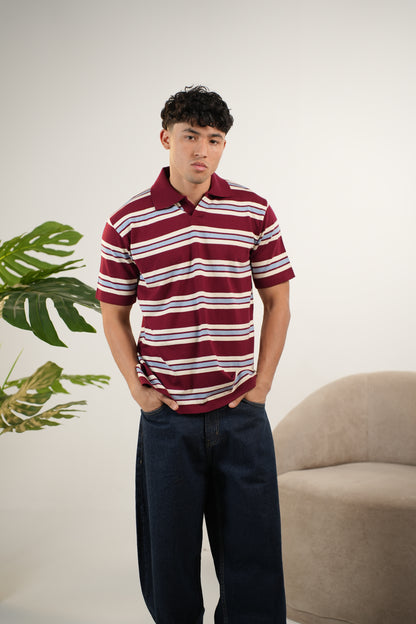 BURGANDY KNITTED POLO