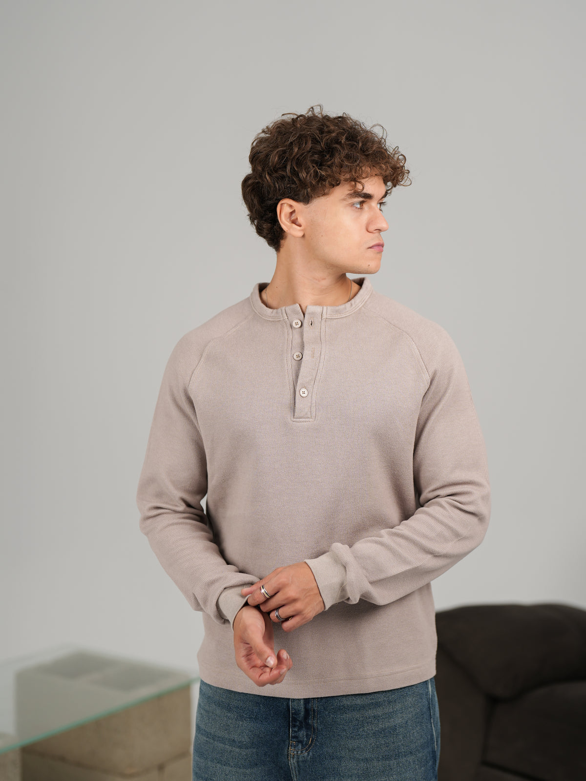 WNS GREY HENLEY