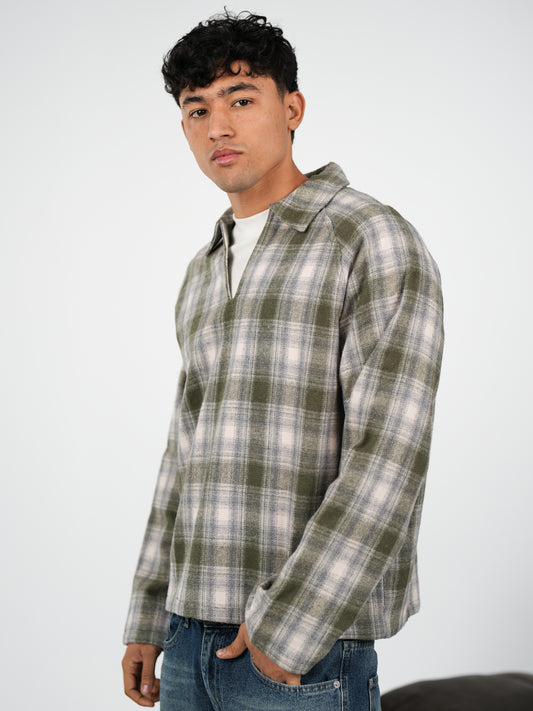WNS OLIVE FLANNEL