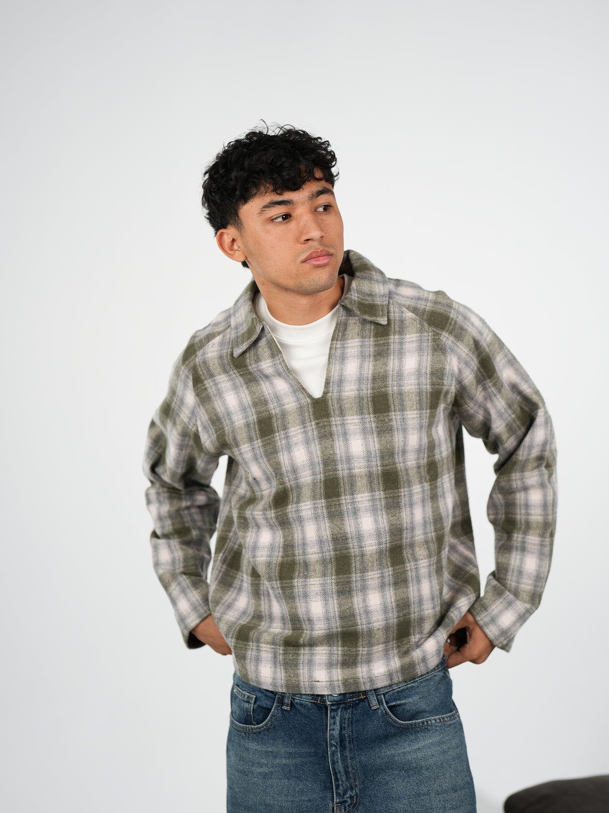 WNS OLIVE FLANNEL