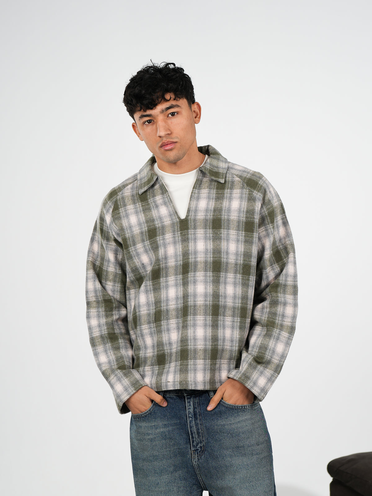 WNS OLIVE FLANNEL