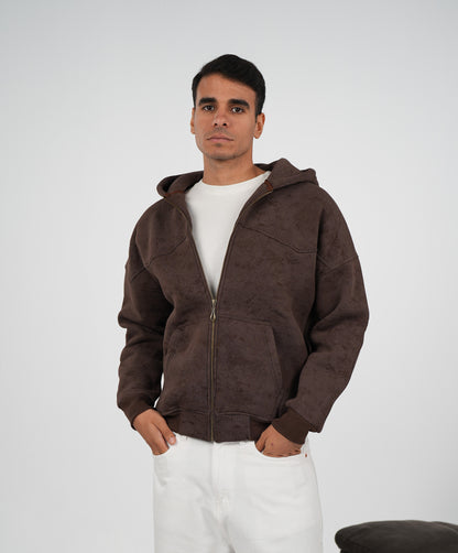 WNS BROWN ZIP-HOODIE