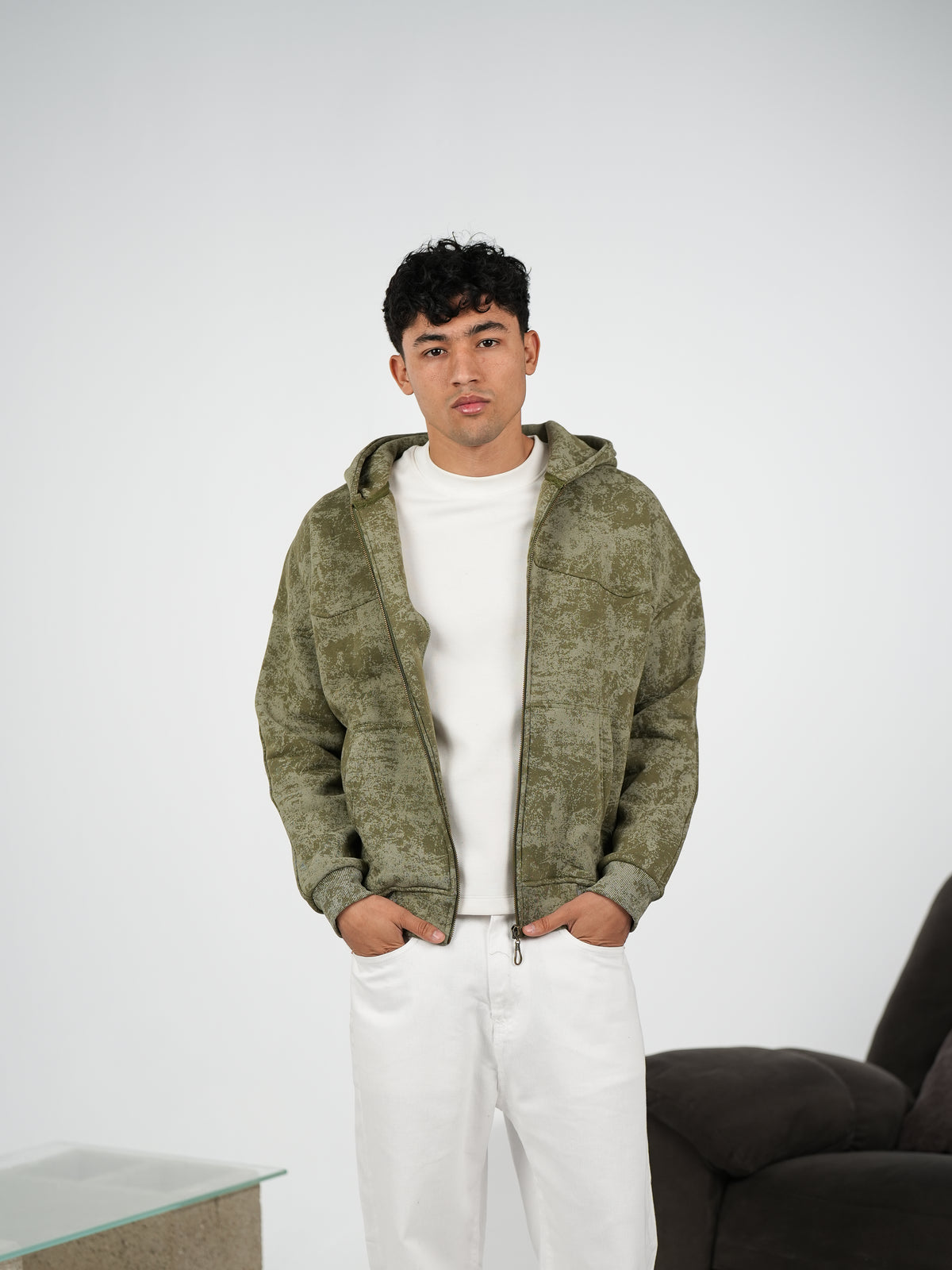 WNS OLIVE ZIP-HOODIE