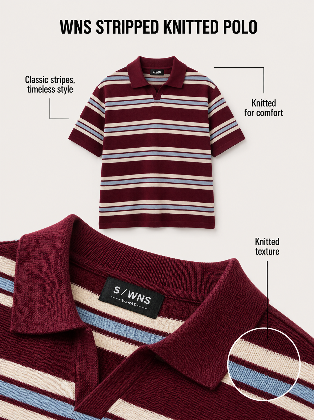 BURGANDY KNITTED POLO
