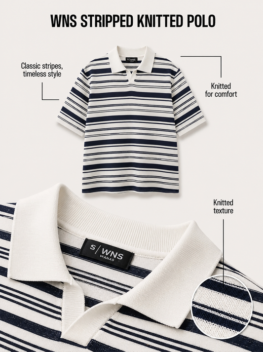 WHITE KNITTED POLO