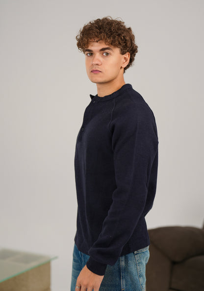 WNS NAVY HENLEY