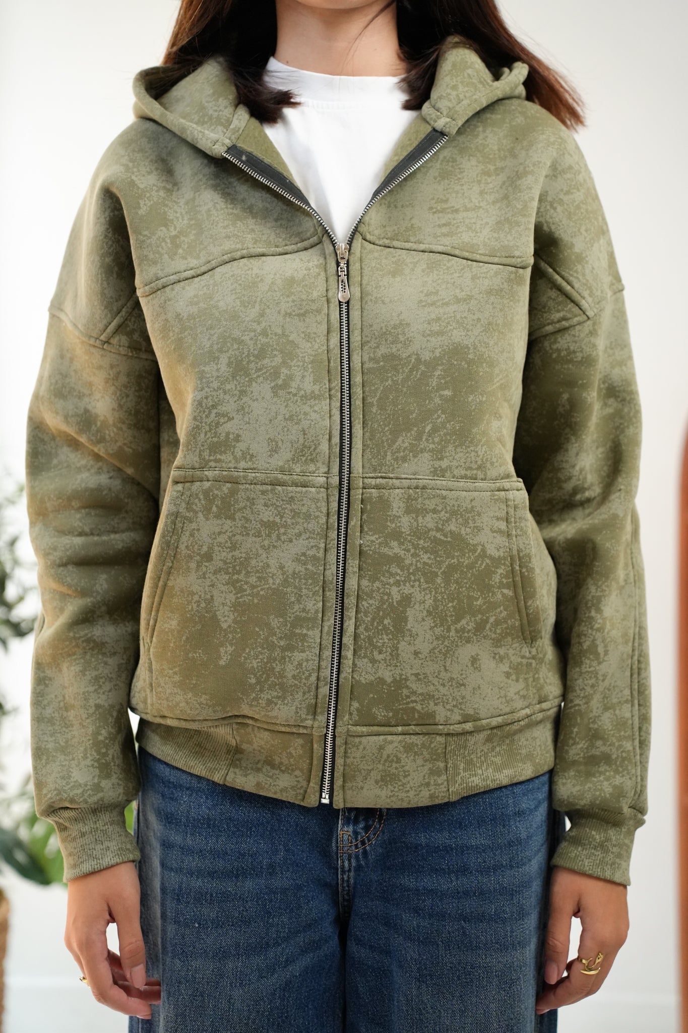 WANAS OLIVE ZIP-HOODIE