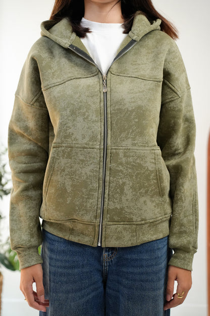 WANAS OLIVE ZIP-HOODIE