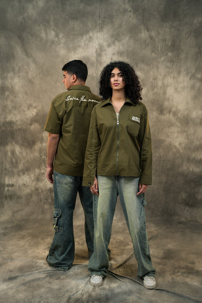 OLIVE WORKER JACKET