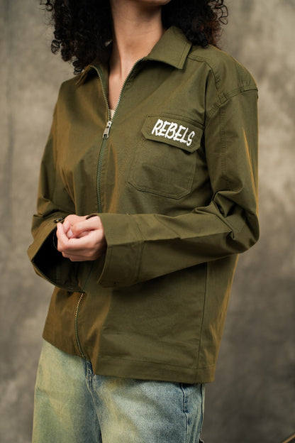 OLIVE WORKER JACKET