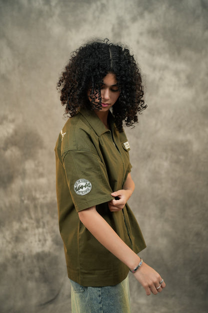 OLIVE WORKER JACKET
