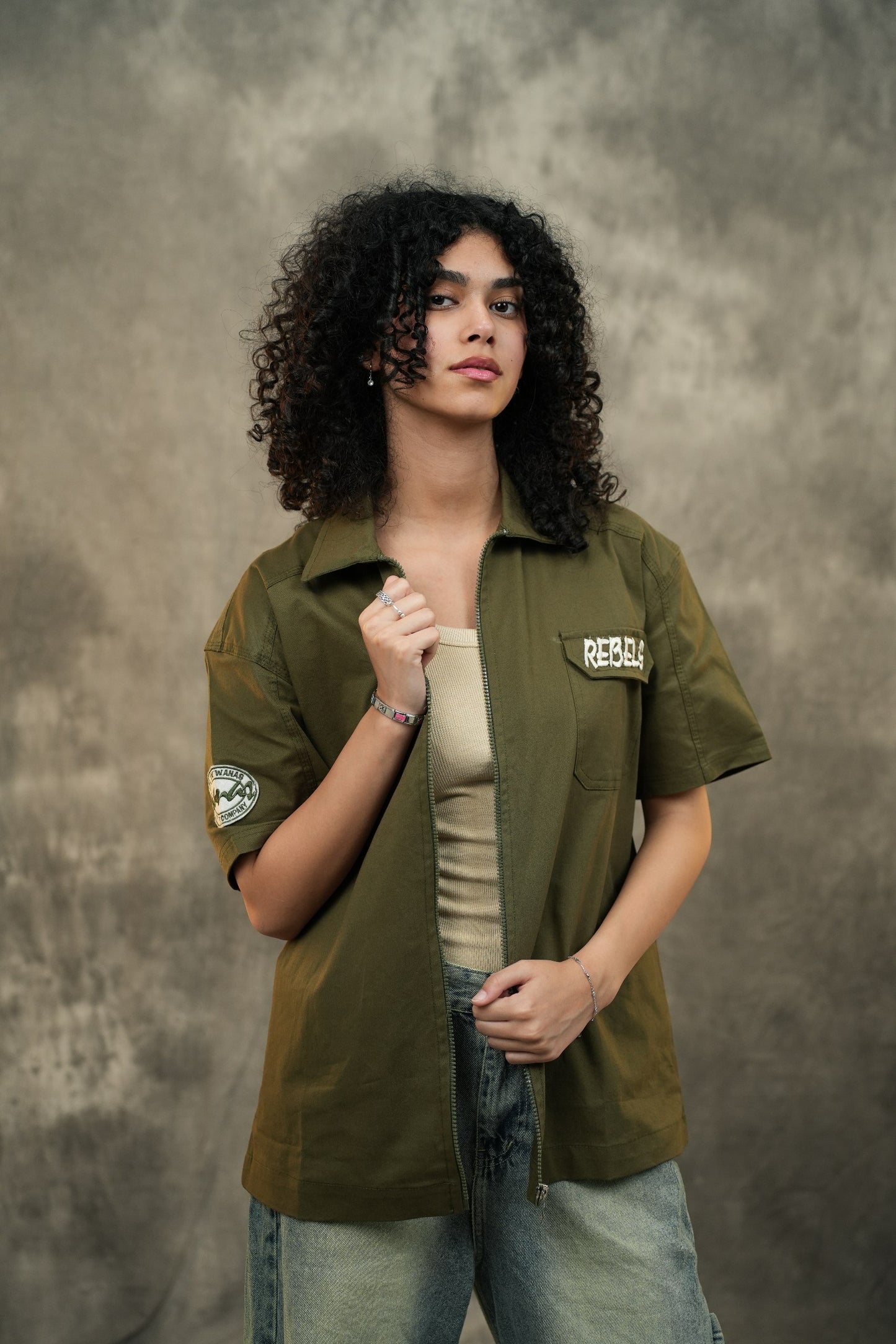 OLIVE WORKER JACKET